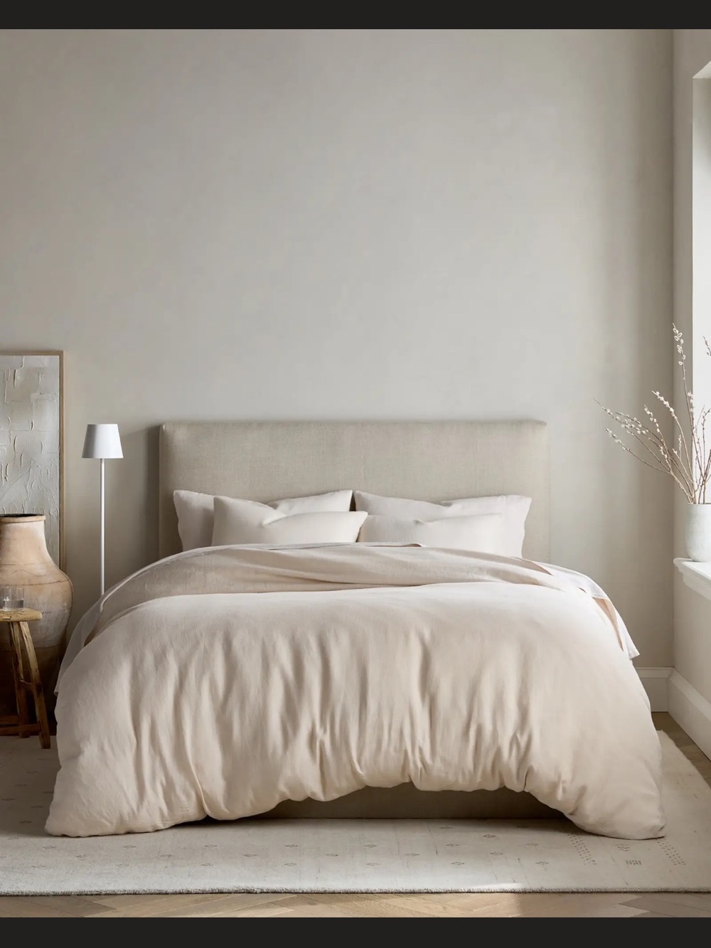 Quince Cream/Tan Lightweight Duvet Cover